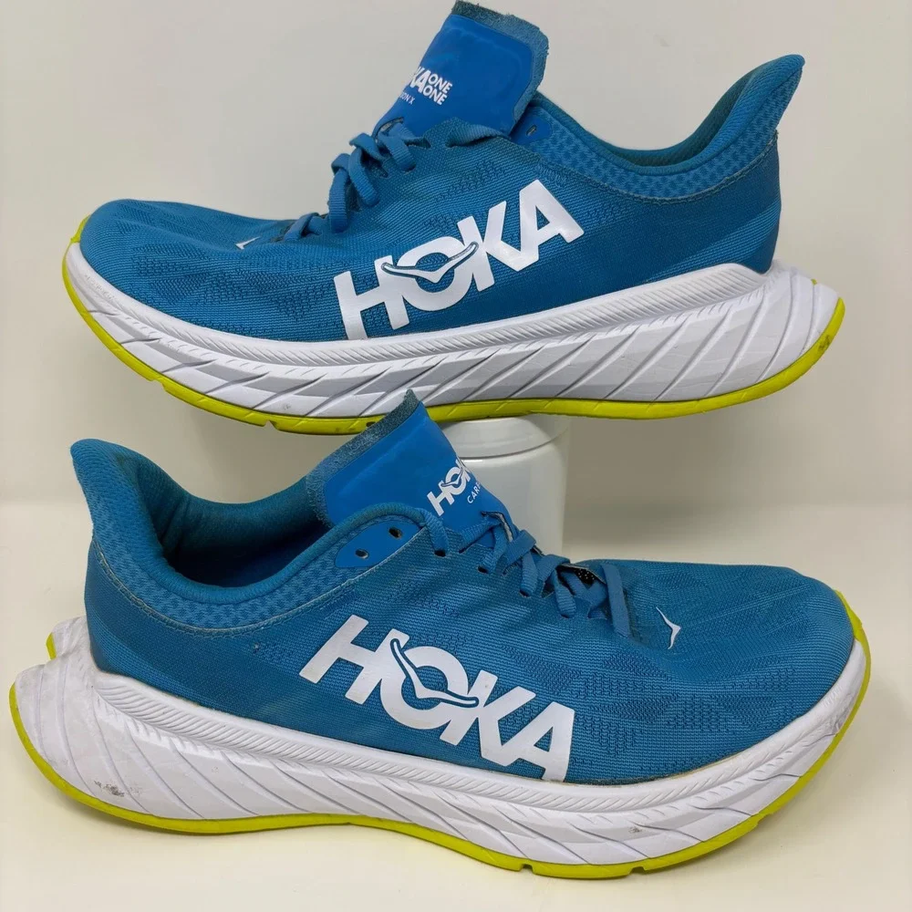 Hoka Carbon X 2 Women's Size 9 Blue Yellow Running Shoes (1113527 DBCTR)